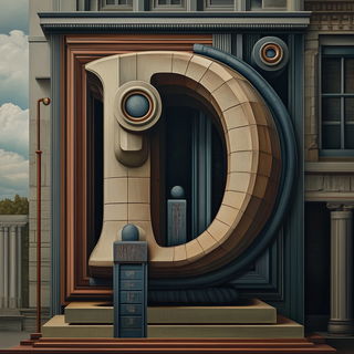 Hatching Under the Eaves style, Midjourney V6.1: typographic composition with large letters