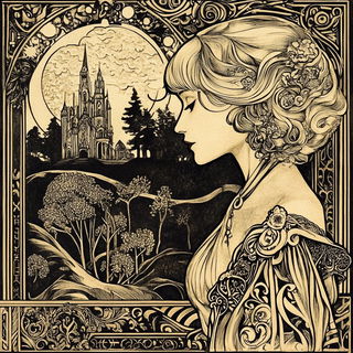 Pyramodelia style, Midjourney V6.1: retro fairy-tale illustration