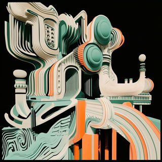 Pastelithography style, Midjourney V6.1: abstract 3D render