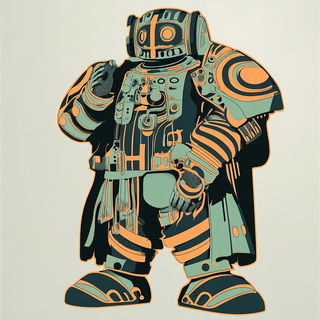 Pastelithography style, Midjourney V6.1: concept art character design of retropunk steam knight