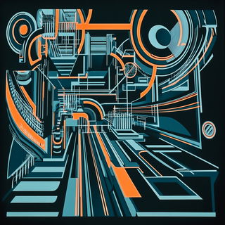 Pastelithography style, Midjourney V6.1: technical infrastructure blueprint schematics