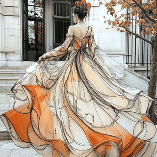 Luminichthys style, Midjourney V6.1: haute-couture fashion outfit