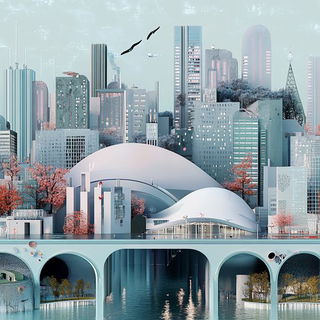 Hatchstring style, Midjourney V6.1: megacity with futuristic bioarchitecture