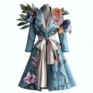 Hatchstring style, Midjourney V6.1: haute-couture fashion outfit