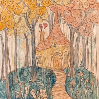 Pyrosignia style, Midjourney V6.1: retro fairy-tale illustration