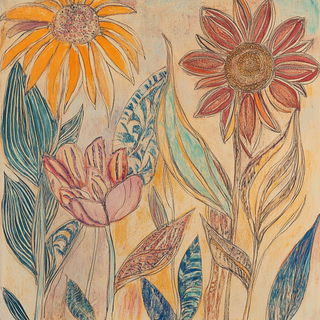 Pyrosignia style, Midjourney V6.1: traditional folk art