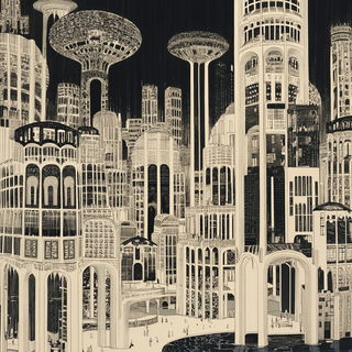 Mountainscreen style, Midjourney V6.1: megacity with futuristic bioarchitecture