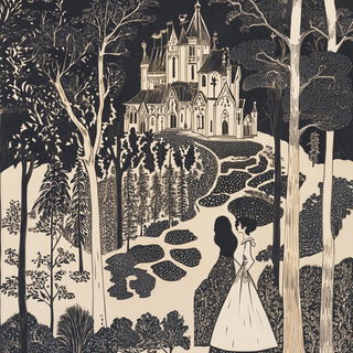 Mountainscreen style, Midjourney V6.1: retro fairy-tale illustration