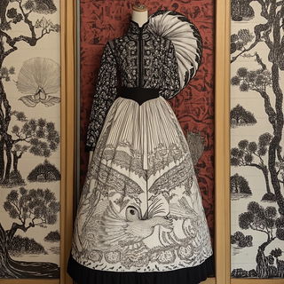 Mountainscreen style, Midjourney V6.1: haute-couture fashion outfit