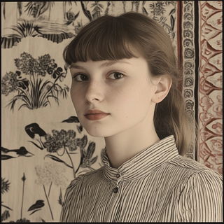 Mountainscreen style, Midjourney V6.1: photographic portrait of female protagonist