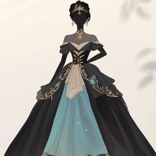 Pyramidscar style, Midjourney V6.1: haute-couture fashion outfit