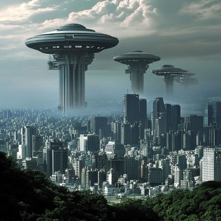 Neonplasm style, Midjourney V6.1: megacity with futuristic bioarchitecture