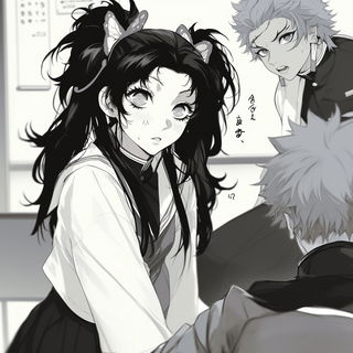 Neonplasm style, Midjourney V6.1: black-and-white manga comic strip