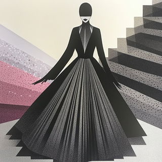 Fluorescent Pigment Circuit style, Midjourney V6.1: haute-couture fashion outfit