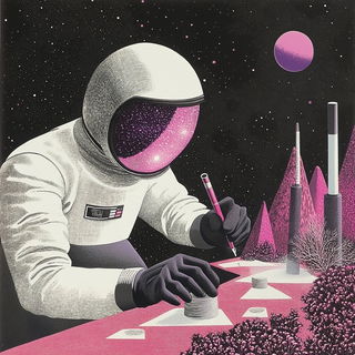Fluorescent Pigment Circuit style, Midjourney V6.1: editorial illustration for popular scientific magazine cover
