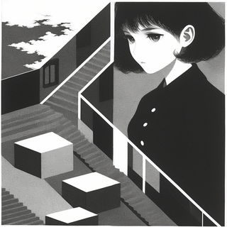 Fluorescent Pigment Circuit style, Midjourney V6.1: black-and-white manga comic strip