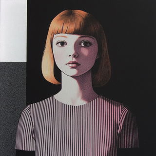 Fluorescent Pigment Circuit style, Midjourney V6.1: photographic portrait of female protagonist