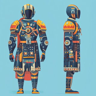 Mistink style, Midjourney V6.1: concept art character design of retropunk steam knight