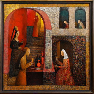 Floracrest style, Midjourney V6.1: classical 18th-century oil painting