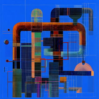 Floracrest style, Midjourney V6.1: technical infrastructure blueprint schematics
