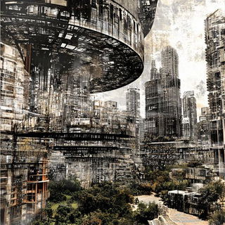 Lintel Whale style, Midjourney V6.1: megacity with futuristic bioarchitecture