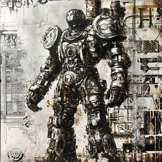 Lintel Whale style, Midjourney V6.1: concept art character design of retropunk steam knight