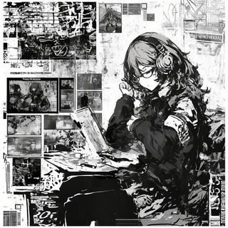 Lintel Whale style, Midjourney V6.1: black-and-white manga comic strip