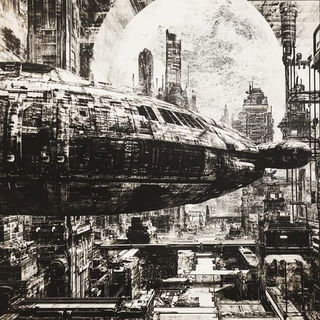 Lintel Whale style, Midjourney V6.1: cinematic shot from sci-fi movie