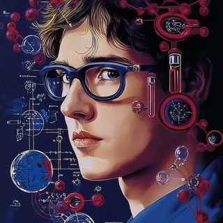 Needlepoint Pilgrimage style, Midjourney V6.1: editorial illustration for popular scientific magazine cover