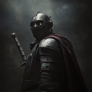 Visorbeam style, Midjourney V6.1: concept art character design of retropunk steam knight