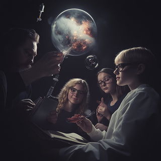 Visorbeam style, Midjourney V6.1: editorial illustration for popular scientific magazine cover