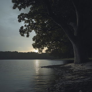Visorbeam style, Midjourney V6.1: realistic landscape photograph of quiet dawn
