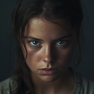 Visorbeam style, Midjourney V6.1: photographic portrait of female protagonist