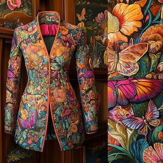 Chromacadenza style, Midjourney V6.1: haute-couture fashion outfit