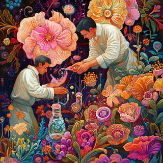 Chromacadenza style, Midjourney V6.1: editorial illustration for popular scientific magazine cover