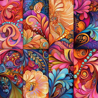 Chromacadenza style, Midjourney V6.1: creative pattern composition