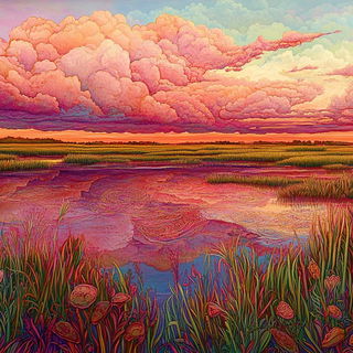Chromacadenza style, Midjourney V6.1: realistic landscape photograph of quiet dawn