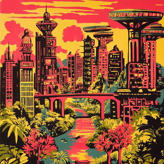 Brinevolt style, Midjourney V6.1: megacity with futuristic bioarchitecture