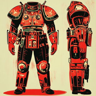 Brinevolt style, Midjourney V6.1: concept art character design of retropunk steam knight