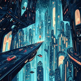 Gobelinstory style, Midjourney V6.1: cinematic shot from sci-fi movie
