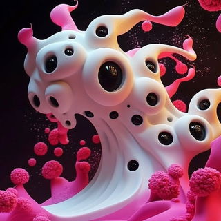 Glassfruit Axis style, Midjourney V6.1: abstract 3D render