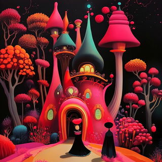 Glassfruit Axis style, Midjourney V6.1: retro fairy-tale illustration