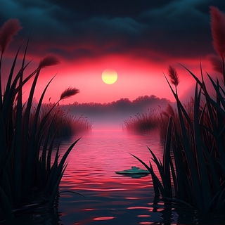 Glassfruit Axis style, Midjourney V6.1: realistic landscape photograph of quiet dawn