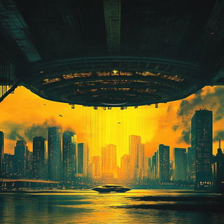 Chromawoven style, Midjourney V6.1: megacity with futuristic bioarchitecture
