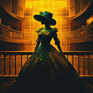 Chromawoven style, Midjourney V6.1: haute-couture fashion outfit