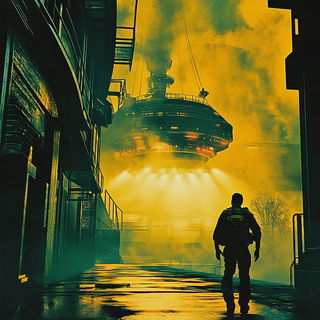 Chromawoven style, Midjourney V6.1: cinematic shot from sci-fi movie