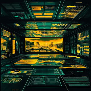 Chromawoven style, Midjourney V6.1: technical infrastructure blueprint schematics