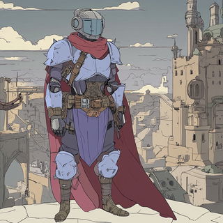 Harbour of Ash Reflections style, Midjourney V6.1: concept art character design of retropunk steam knight