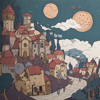 Harbour of Ash Reflections style, Midjourney V6.1: traditional folk art