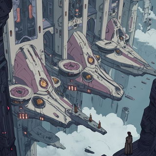 Harbour of Ash Reflections style, Midjourney V6.1: cinematic shot from sci-fi movie